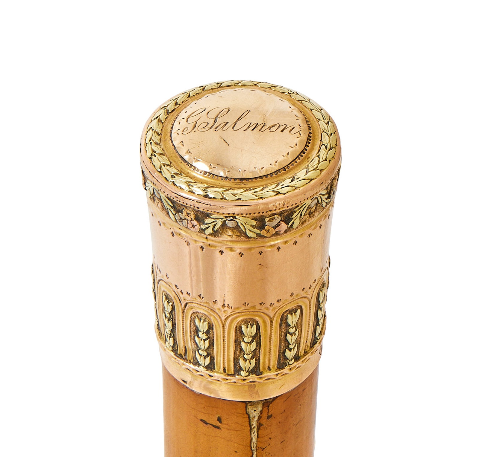 A FRENCH GOLD MOUNTED WALKING STICK, PARIS 1768 - 1774 (1 of 2)