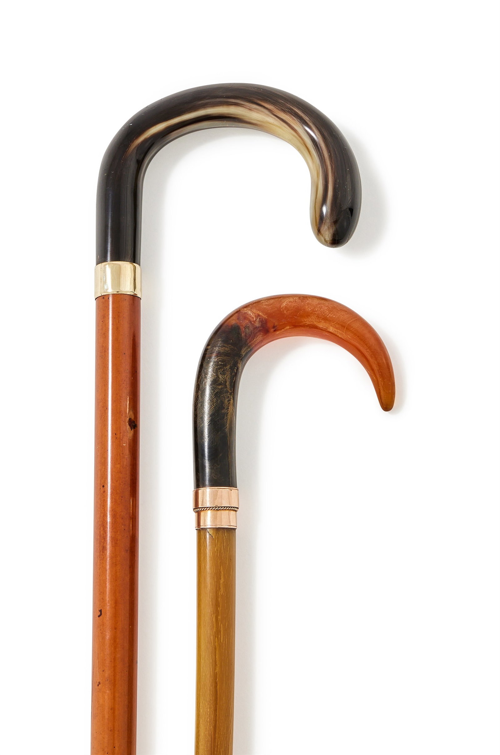 Y TWO GOLD MOUNTED WALKING STICKS (1 of 1)