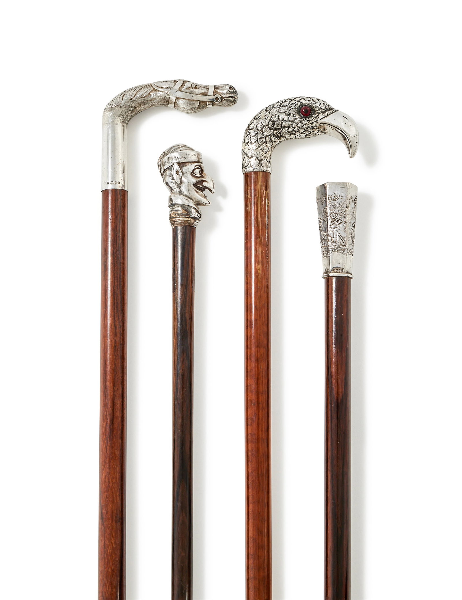 Y FOUR SILVER MOUNTED WALKING STICKS (1 of 6)