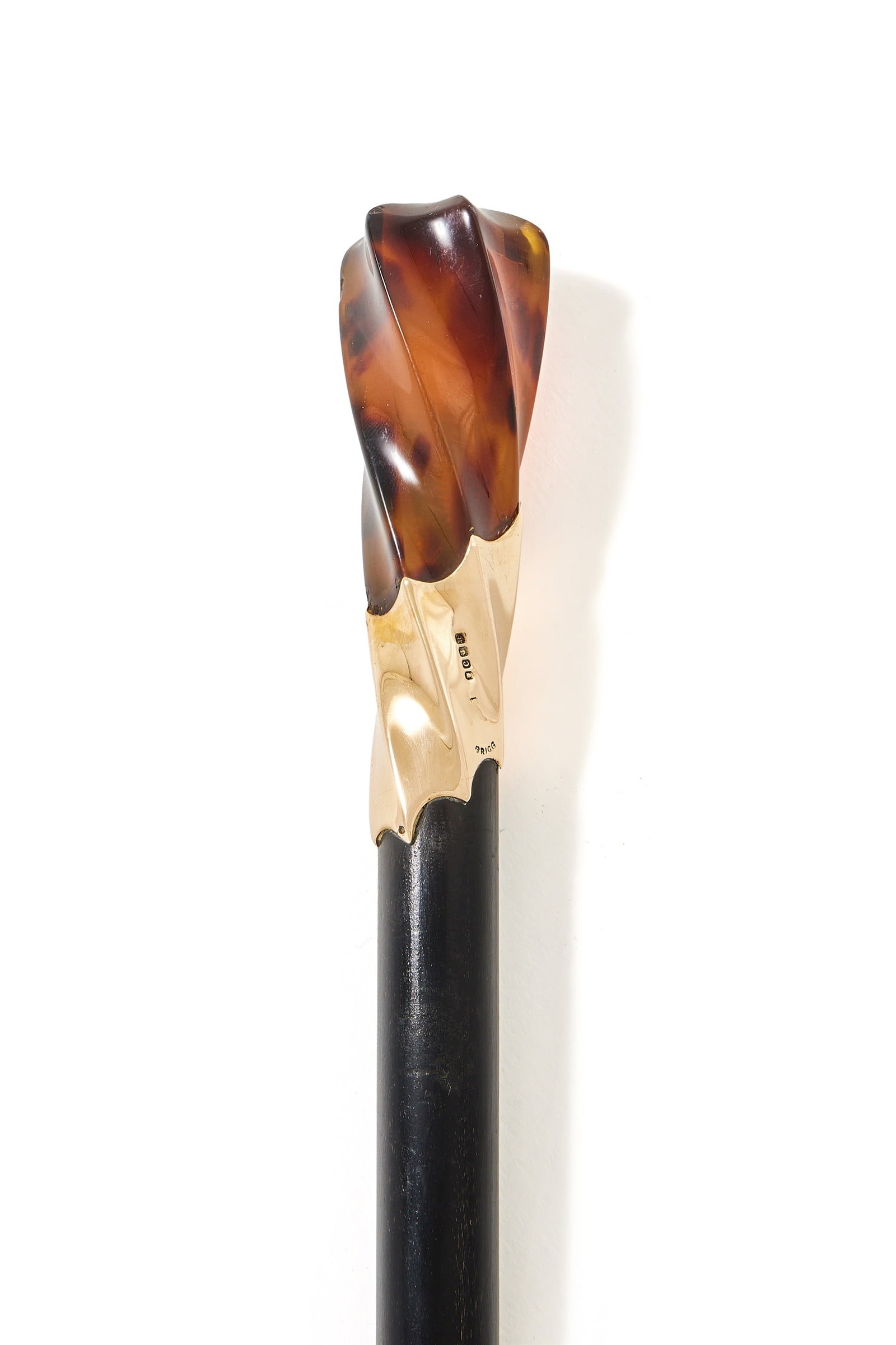Y A VICTORIAN 18 CARAT GOLD AND TORTOISESHELL MOUNTED WALKING STICK, BRIGG, LONDON 1898 (1 of 1)