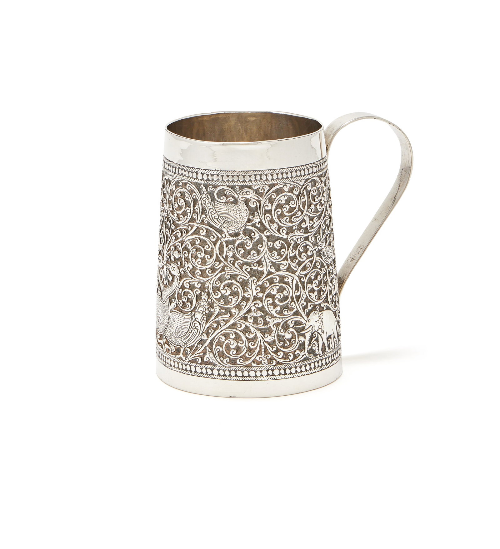 A SRI LANKAN SILVER TAPERING MUG, KANDYAN ARTS ASSOCIATION, CEYLON (1 of 3)