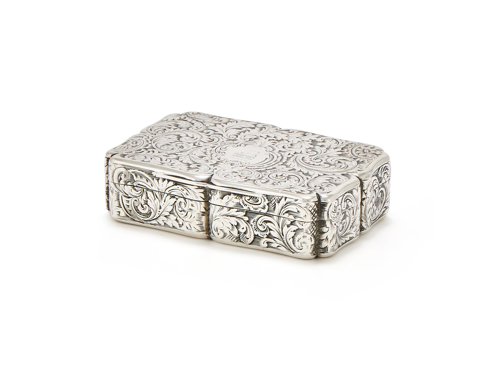 A VICTORIAN SILVER SHAPED RECTANGULAR SNUFF BOX, NATHANIEL MILLS, BIRMINGHAM 1839 (1 of 3)
