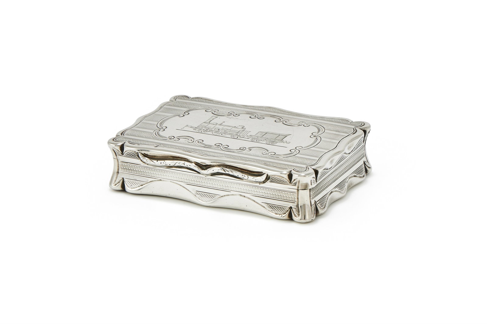 A VICTORIAN SILVER SHAPED RECTANGULAR SNUFF BOX, EDWARD SMITH, BIRMINGHAM 1859 (1 of 3)
