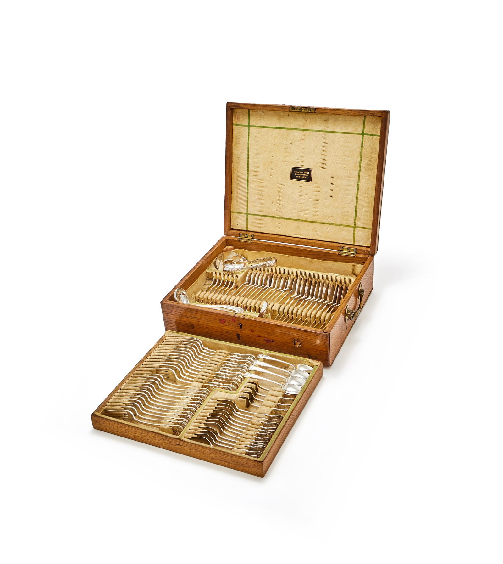 A MATCHED SILVER KING'S PATTERN TABLE SERVICE, MAINLY EDINBURGH MAKER'S AND DATES (1 of 3)