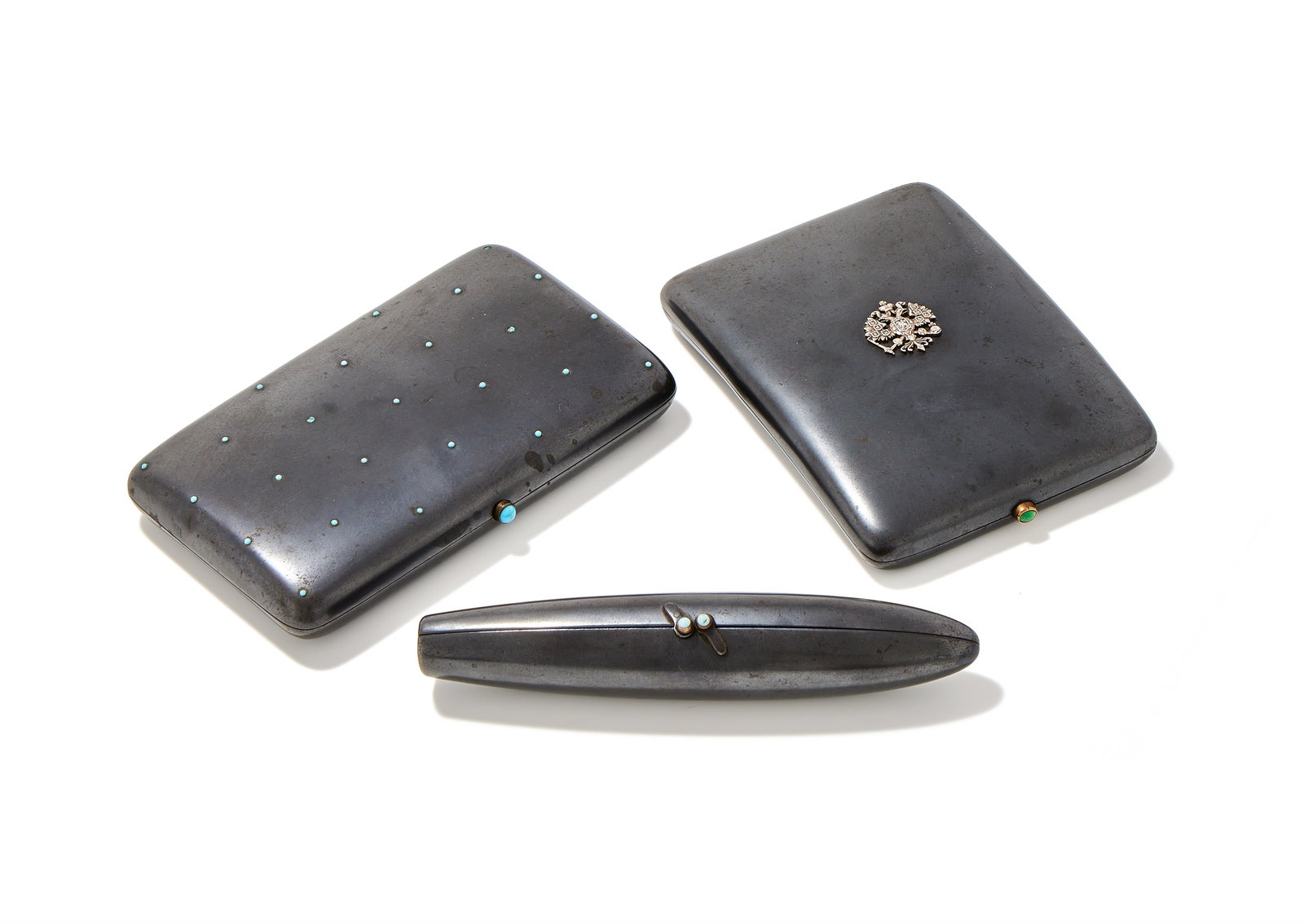 A GUN METAL CIGARETTE CASE, STAMPED 57 OVER 3 (1 of 1)