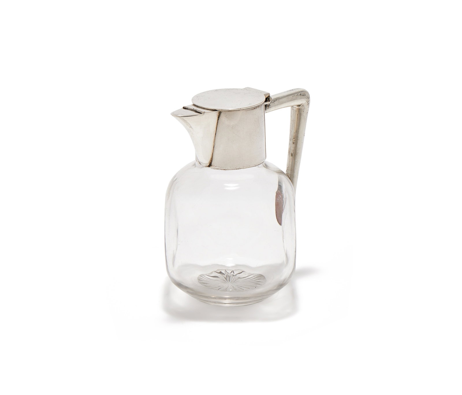 AN AUSTRIAN SILVER MOUNTED AND GLASS SINGLE CARAFE, VIENNA 1872 - 1922 .800 STANDARD (1 of 2)