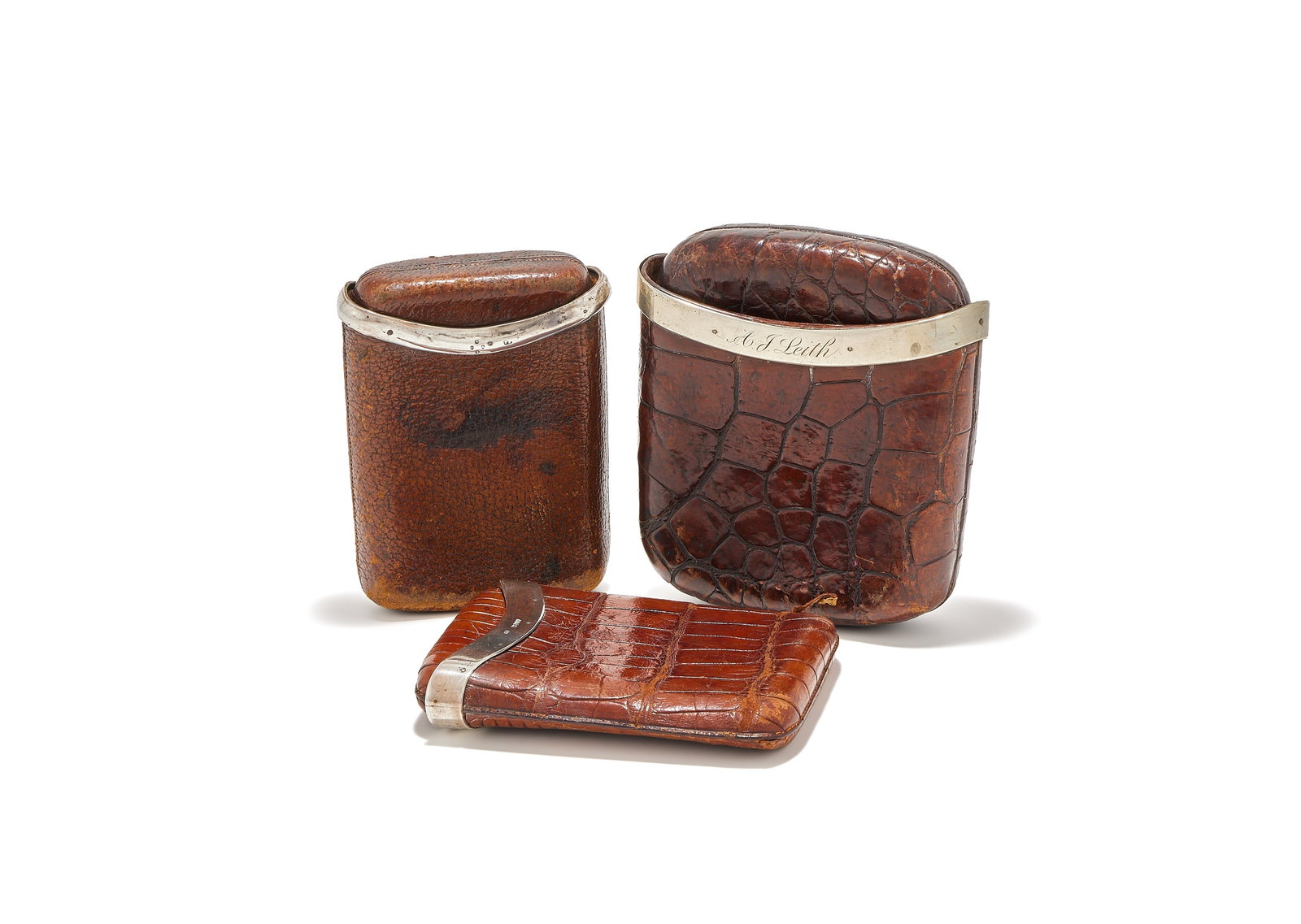 Y THREE SILVER MOUNTED CIGAR CASES (1 of 1)