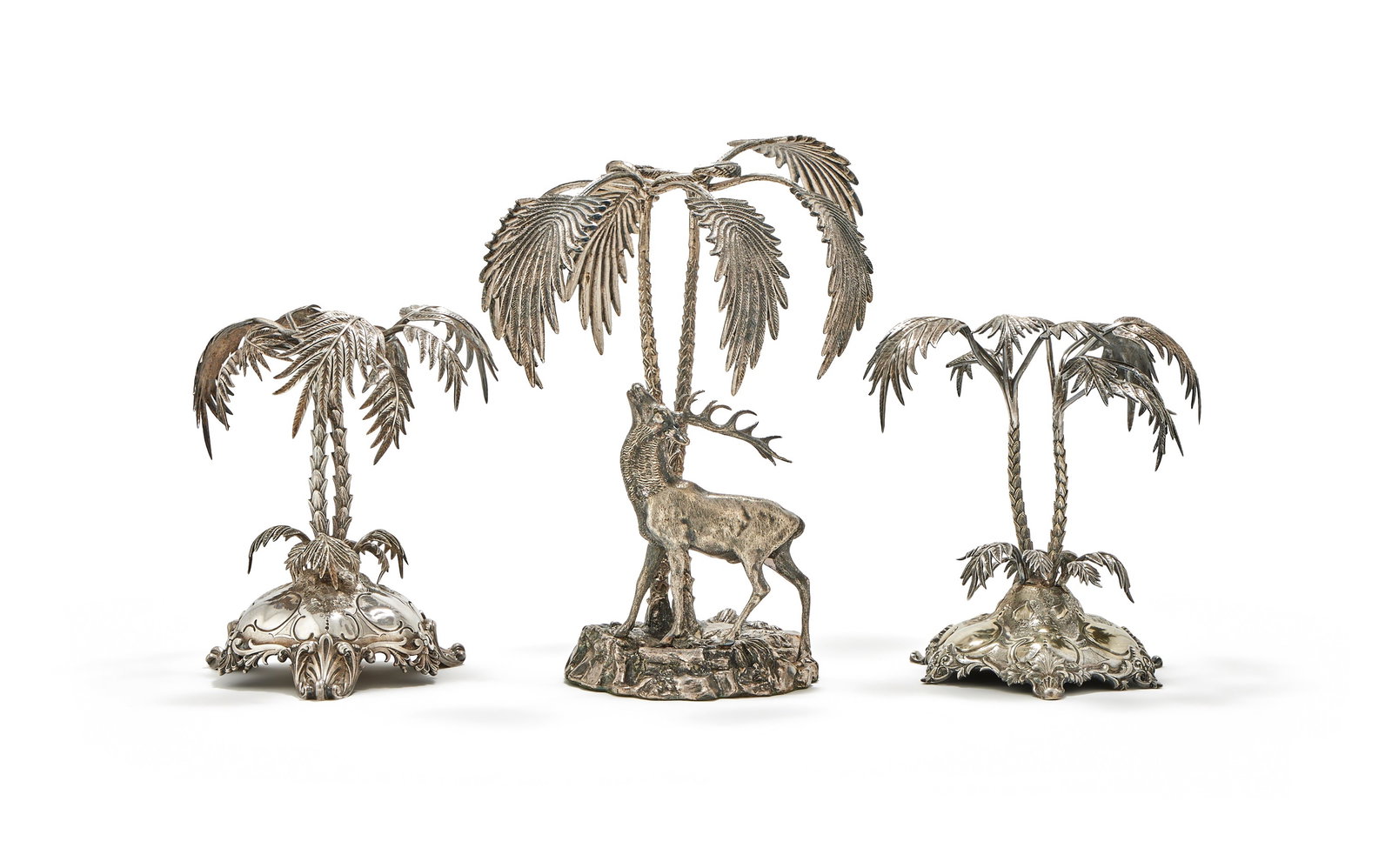 THREE ELECTRO-PLATED TABLE CENTRE PIECES (1 of 2)