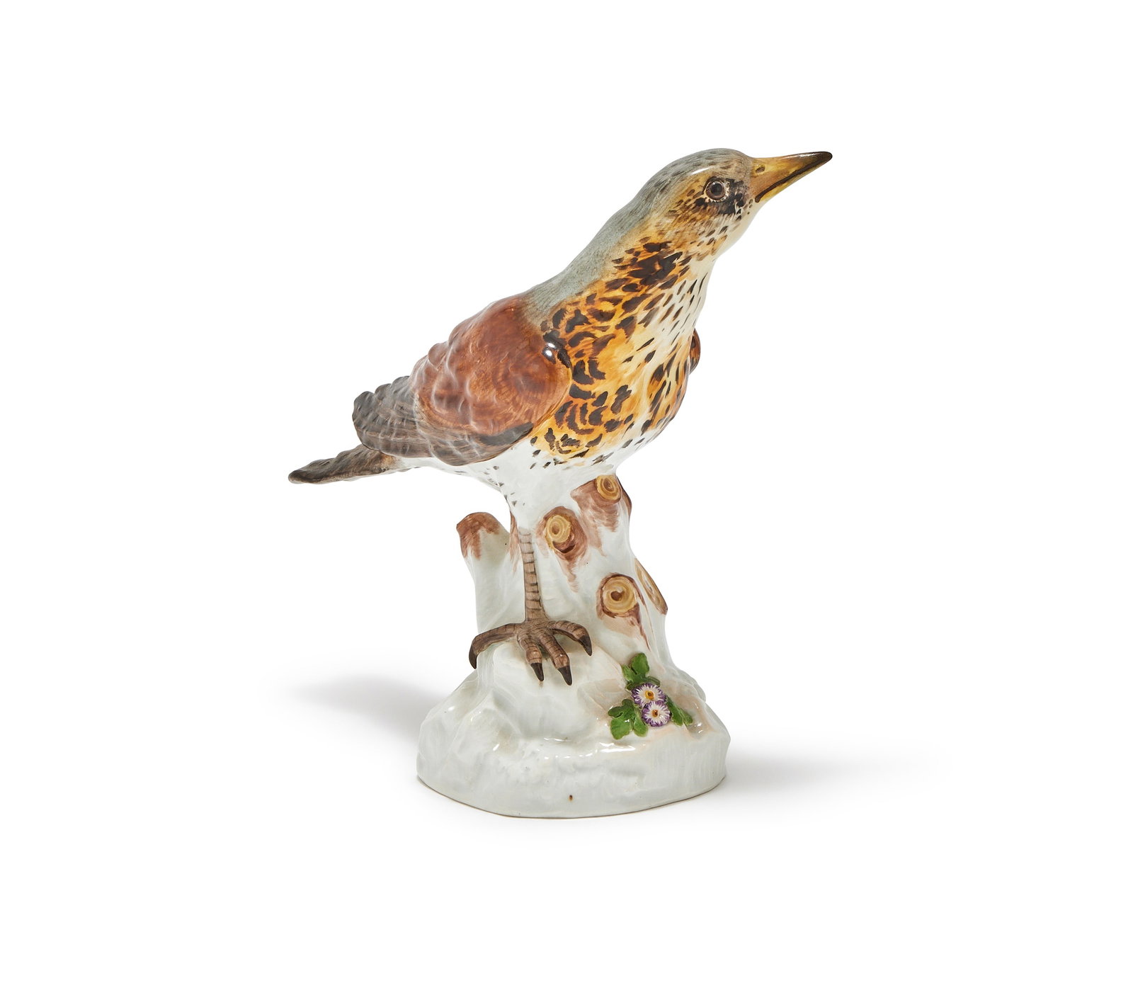 A MEISSEN MODEL OF A THRUSH, REVERSE PUNKT MARK, CIRCA 1920 (1 of 3)