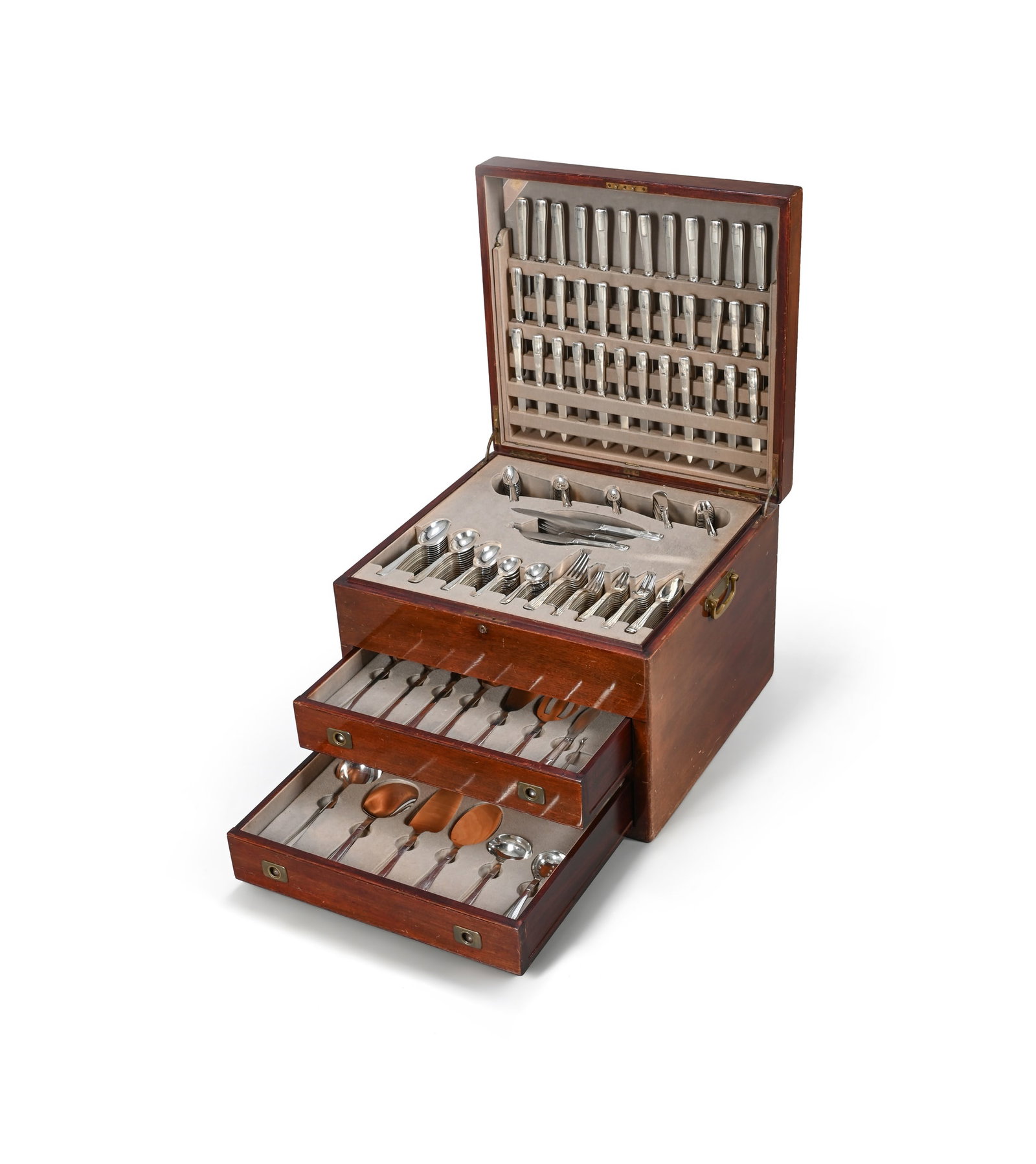A FRENCH SILVER TABLE SERVICE, ÉMILE PUIFORCAT, RETAILED BY CARTIER, .950 STANDARD, MID 29TH (1 of 7)