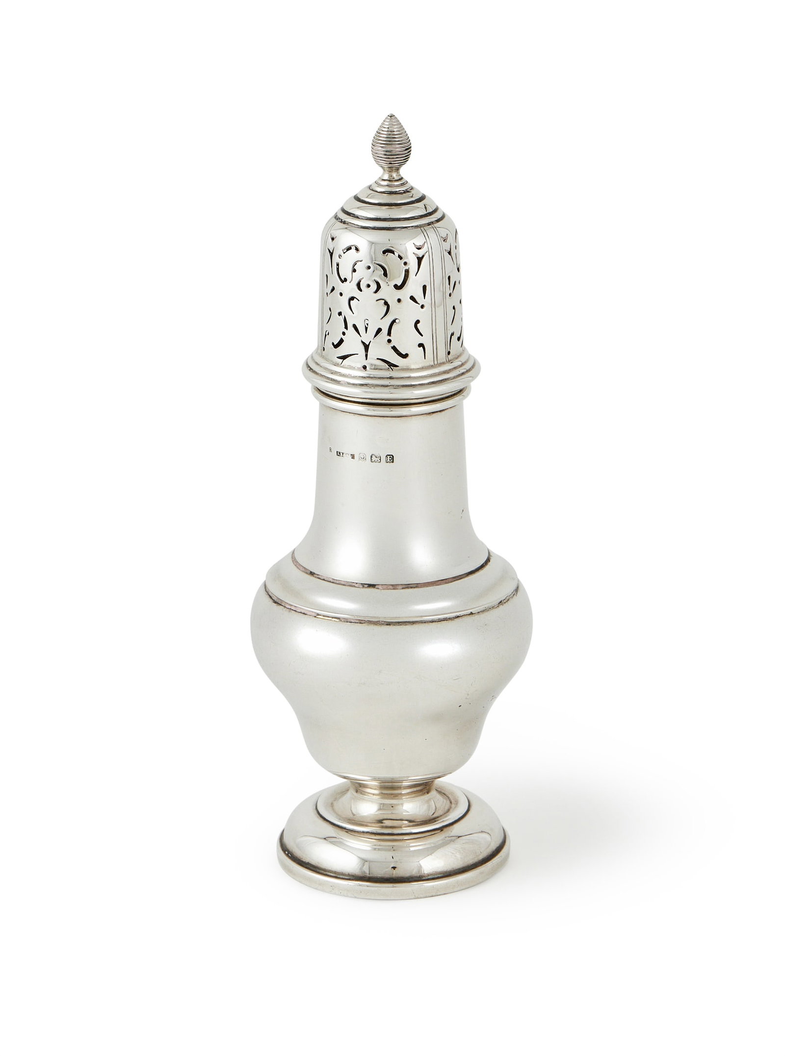 A SILVER BALUSTER CASTOR, S. BLANCKENSEE & SON LTD., BIRMINGHAM 1929 (1 of 2)
