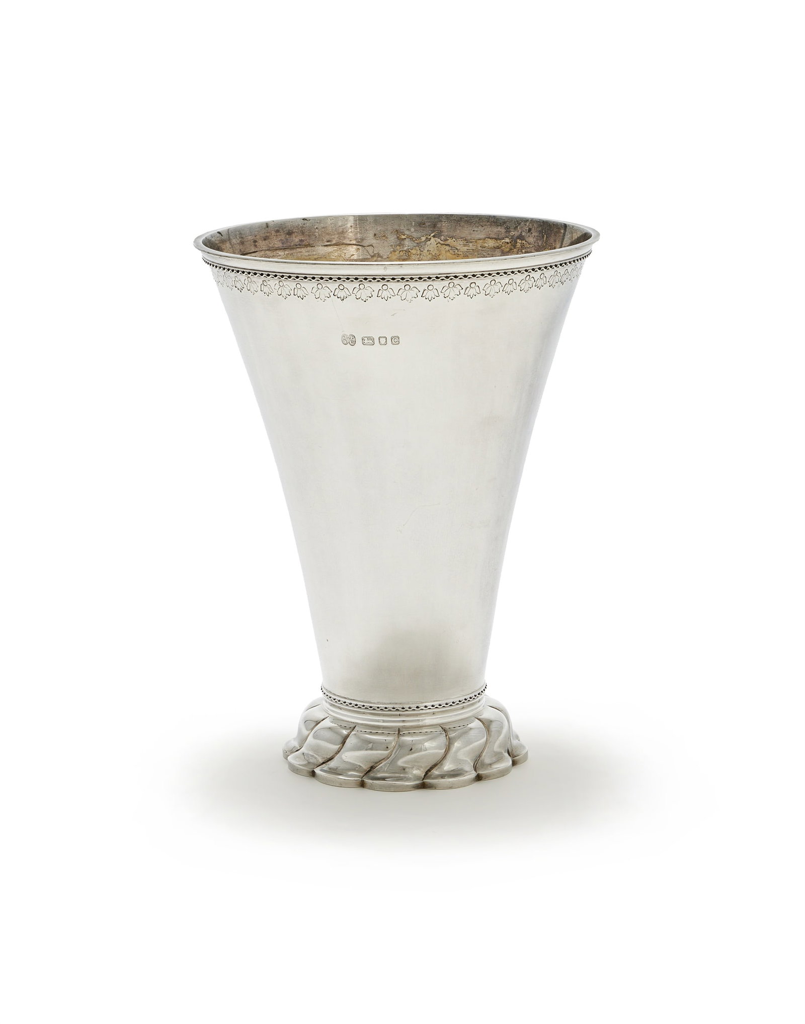 A SILVER TAPERING VASE, J. PARKES & CO., LONDON 1938 (1 of 2)