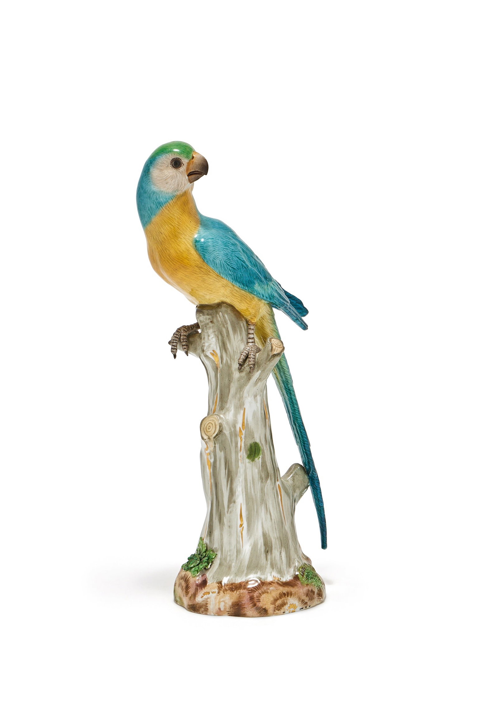 A MEISSEN MODEL OF A PARROT OR MACAW, BLUE CROSSED SWORDS MARK, LATE 19TH CENTURY (1 of 3)