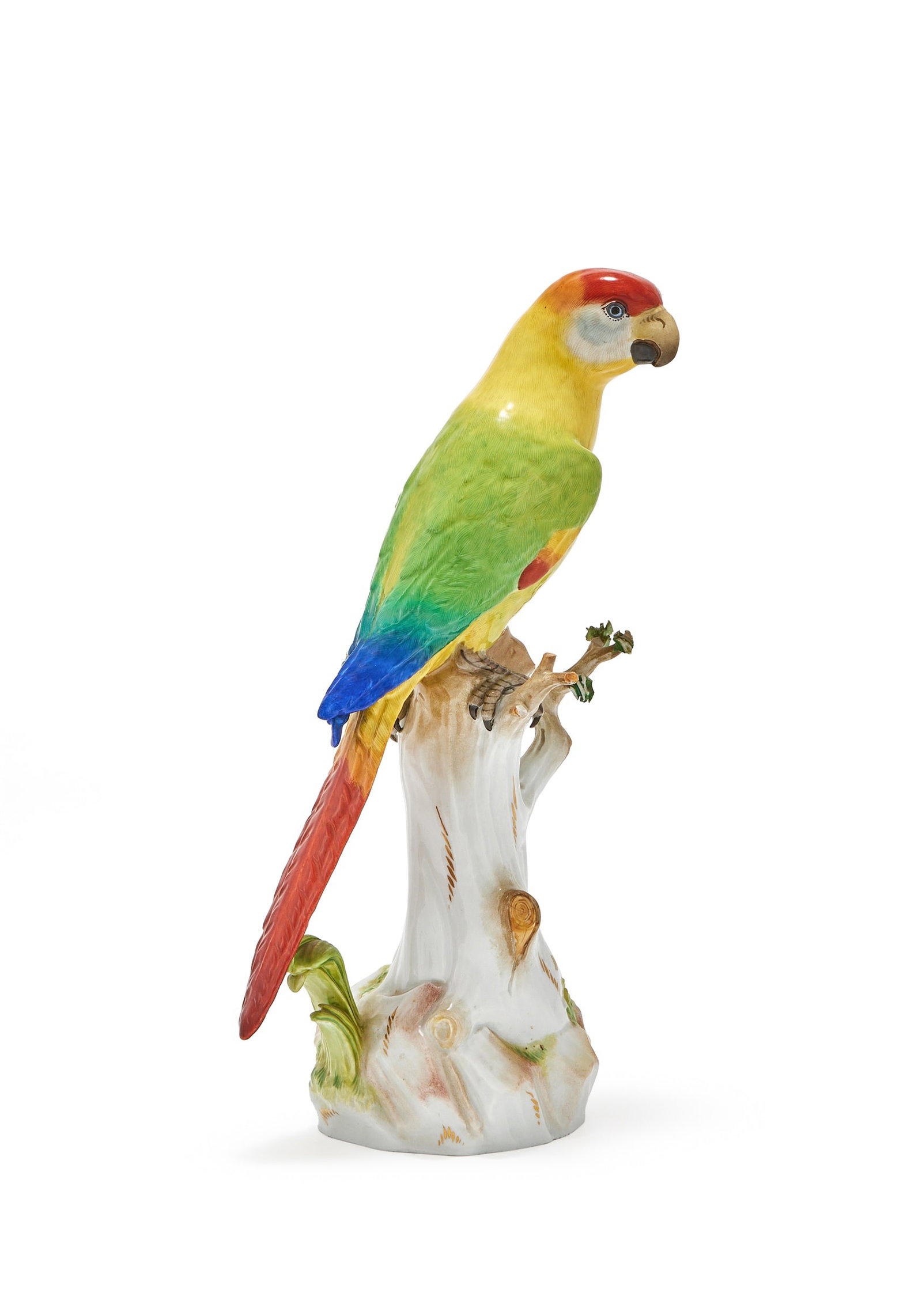 A MEISSEN MODEL OF A PARROT, BLUE CROSSED SWORDS MARK, LATE 19TH CENTURY (1 of 3)