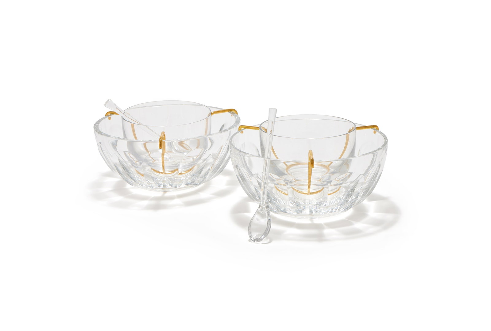 BACCARAT, A PAIR OF FRENCH GLASS CAVIAR BOWLS (1 of 3)