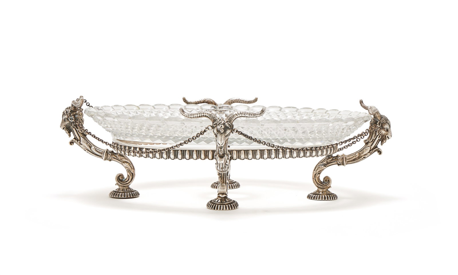 BACCARAT, A SILVERED BRONZE CENTREPIECE, THE GLASS SIGNED BACCARAT, THE STAND UNMARKED (1 of 3)