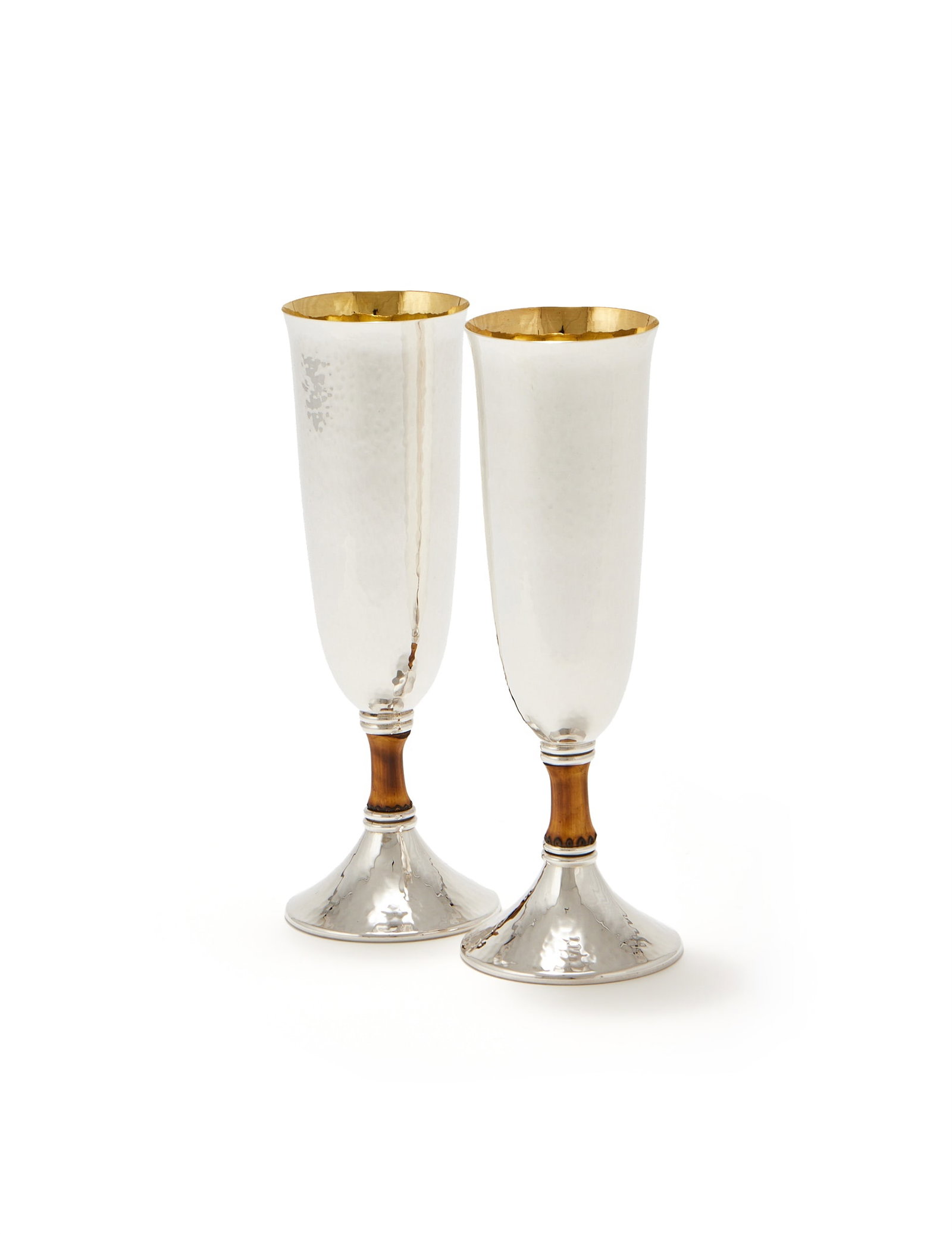 BUCCELLATI, A CASED PAIR OF SILVER CHAMPAGNE FLUTES, PADOVA POST 1968 .925 STANDARD (1 of 3)