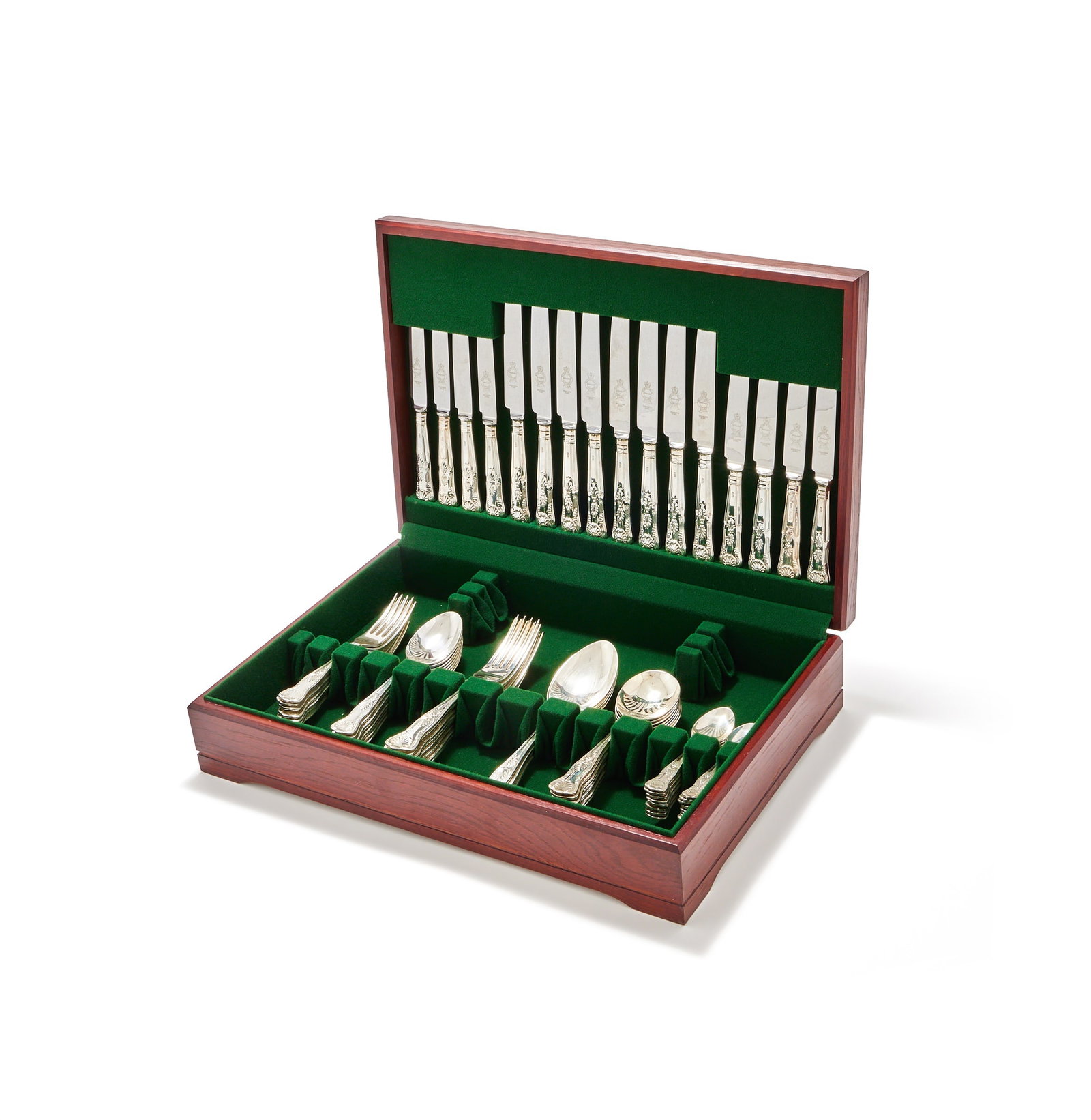 A SILVER KING'S PATTERN TABLE SERVICE, MAKER'S MARK NBC, SHEFFIELD 1991 (1 of 2)