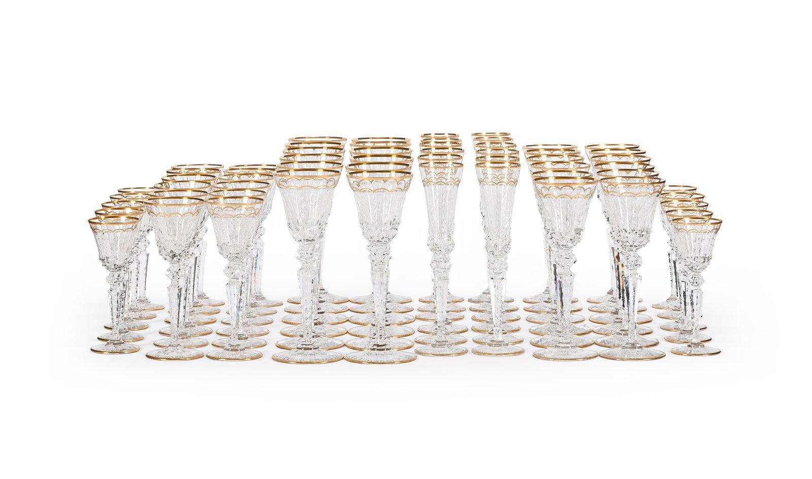 ST. LOUIS, EXCELLENCE, A CUT GLASS AND GILT PART TABLE SERVICE, MODERN (1 of 1)