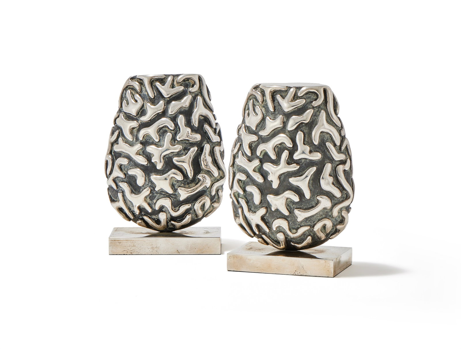 JON BUCK, LEXICON, A PAIR OF SILVER SCULPTURES, NO. 1 AND 3, LONDON 2008 AND 2009 (1 of 1)