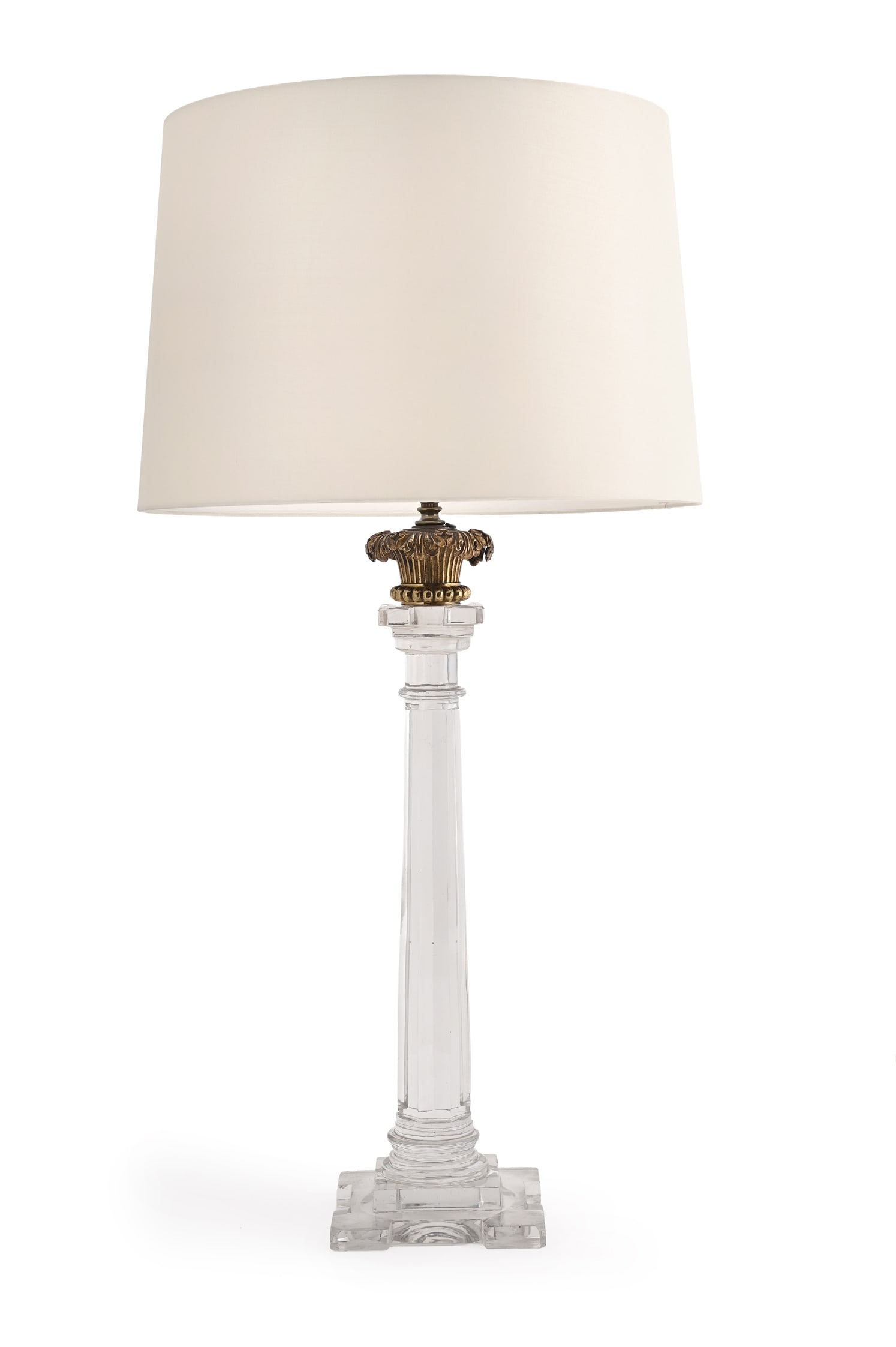 AN ORMOLU MOUNTED CUT GLASS TABLE LIGHT, MID 19TH CENTURY  (1 of 5)