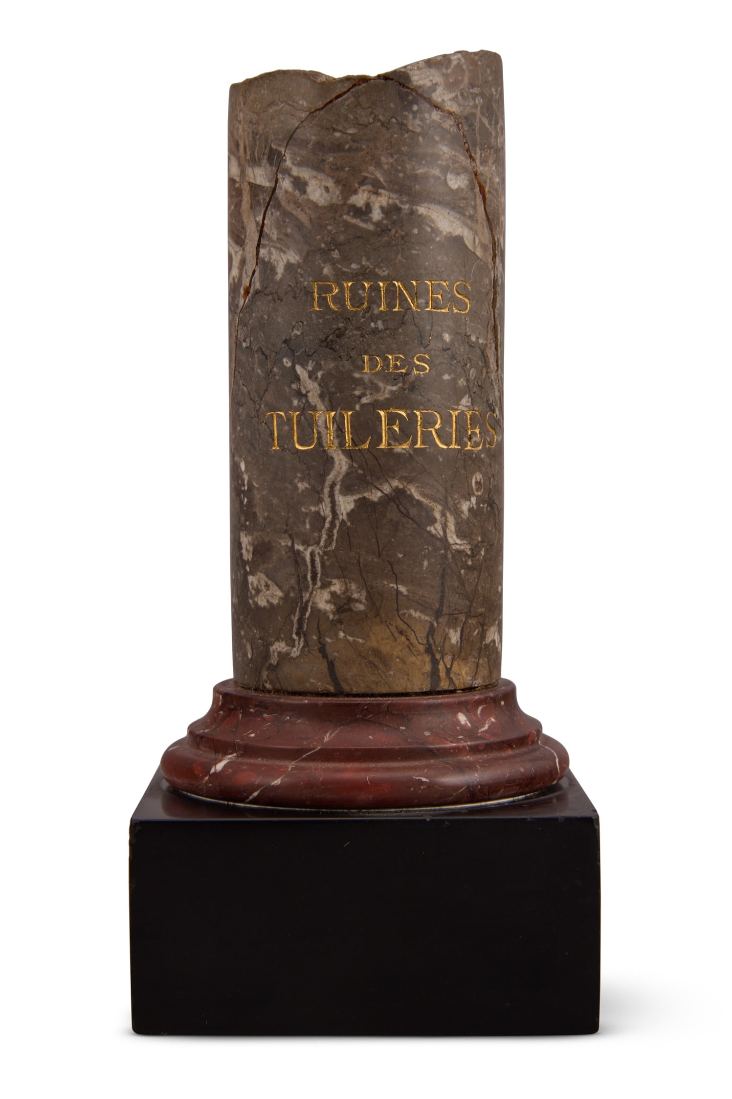 'RUINES DE TUILERIES' A MARBLE ARCHITECTURAL FRAGMENT, FRENCH, CIRCA 1883 (1 of 3)