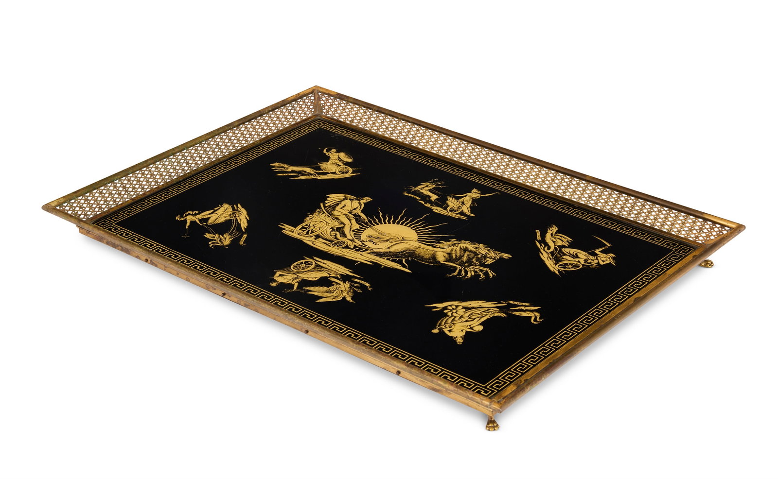 IN THE MANNER OF FORNASETTI, A 'VERRE ÉGLOMISÉ' TRAY, MID 20TH CENTURY (1 of 3)