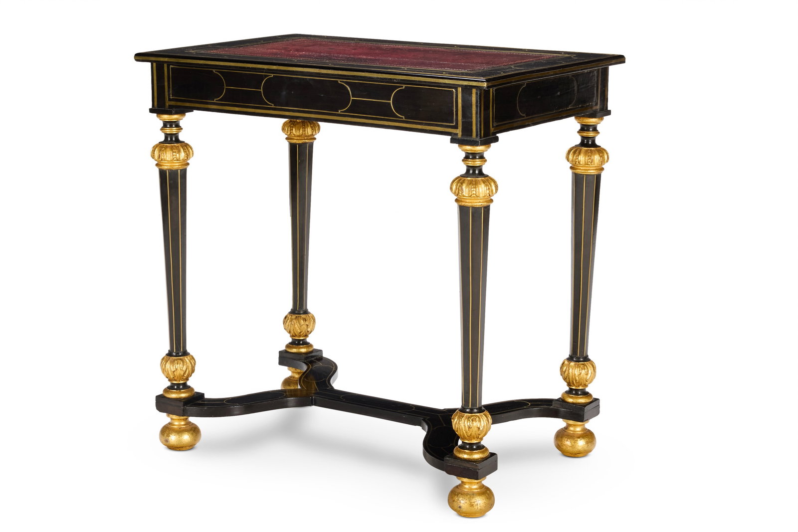 Y A FLEMISH BRASS-INLAID EBONY AND PARCEL-GILT TABLE DE MILIEU, ANTWERP, CIRCA 1670 (1 of 4)