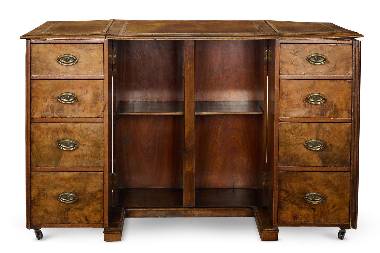AN UNUSUAL IRISH VICTORIAN WALNUT CAMPAIGN DESK, BY ROSS & CO, DUBLIN, CIRCA 1860 (1 of 4)