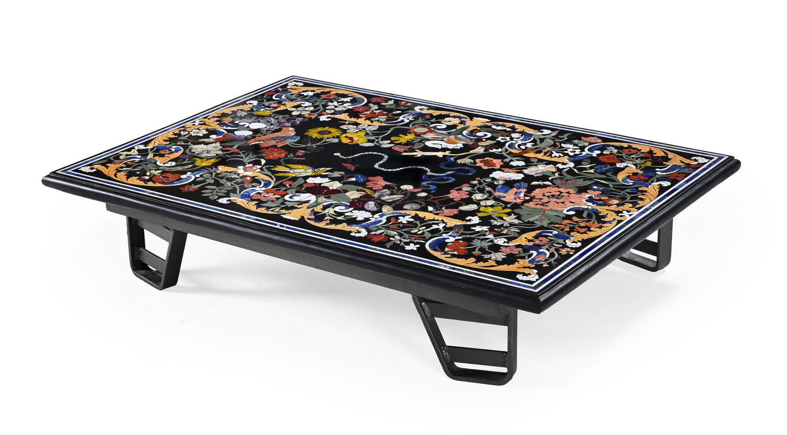 AFTER JACOPO LIGOZZI (ITALIAN, 1547-1627), PIETRA DURA MOUNTED LOW TABLE, SECOND (1 of 3)