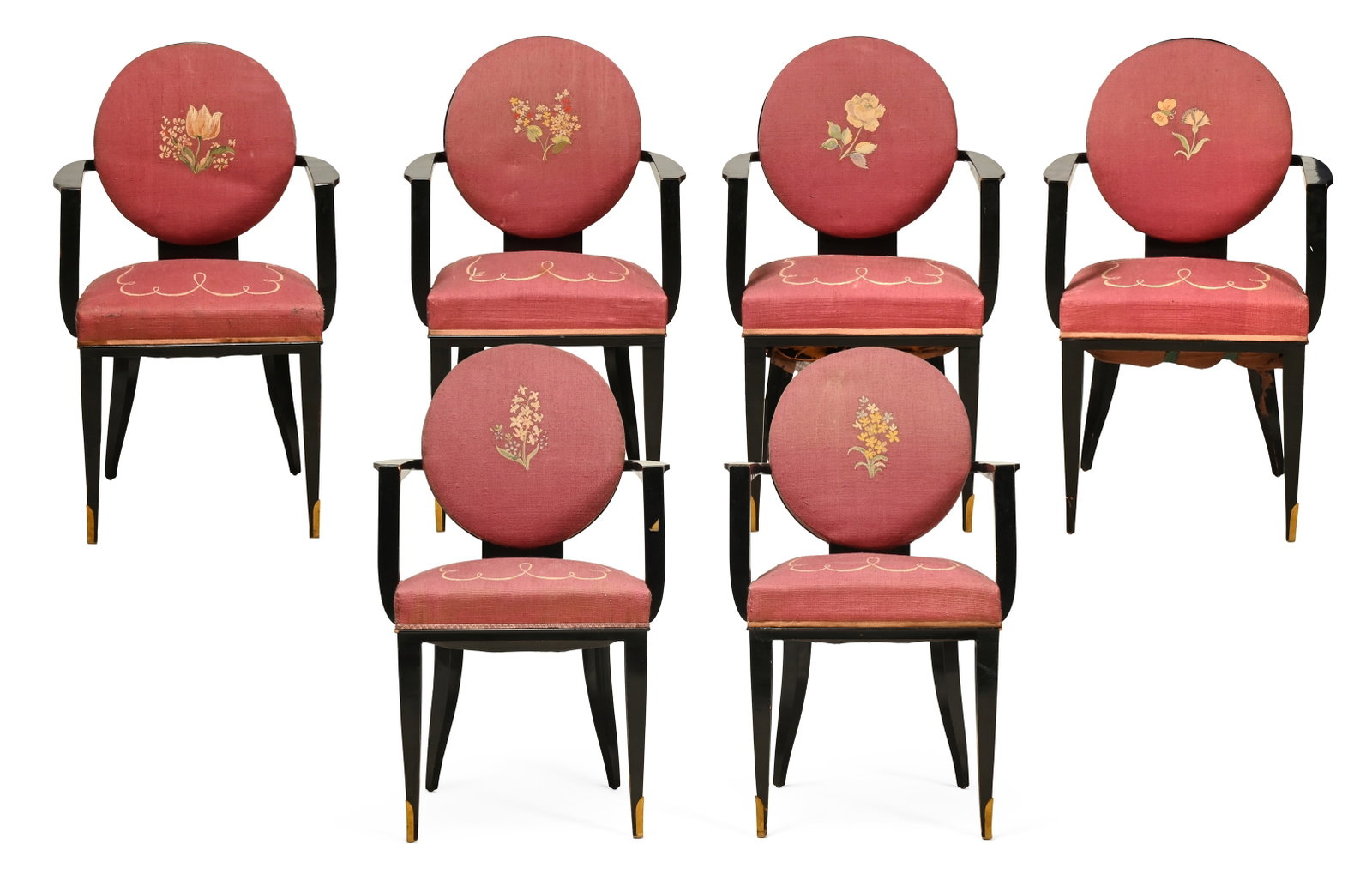 JEAN PASCAUD (FRENCH, 1903-1996), SET OF SIX ARMCHAIRS, CIRCA 1930 (1 of 3)