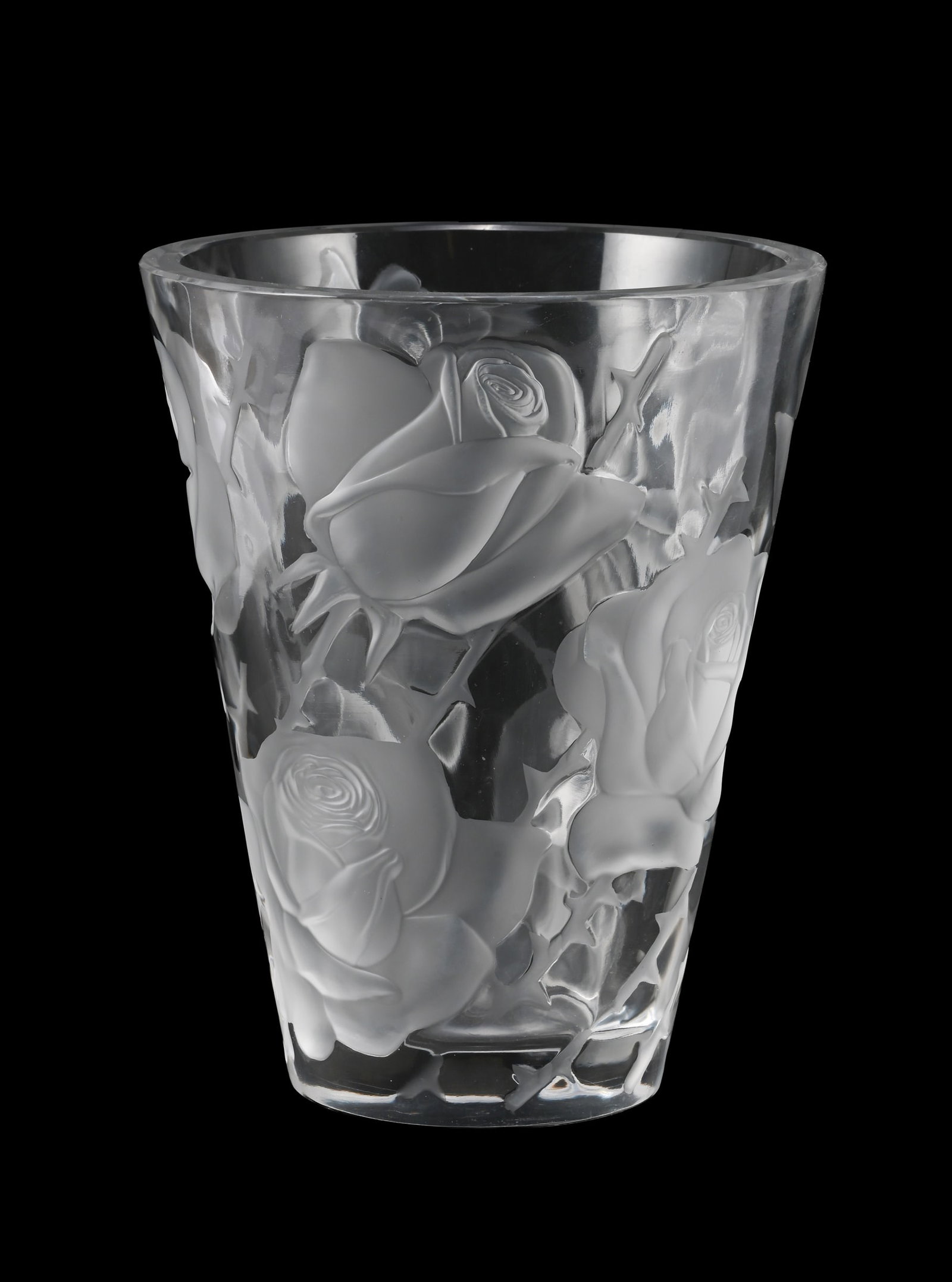 LALIQUE, 'ISPAHAN' VASE; DESIGNED 1952; LATE 20TH CENTURY (1 of 2)