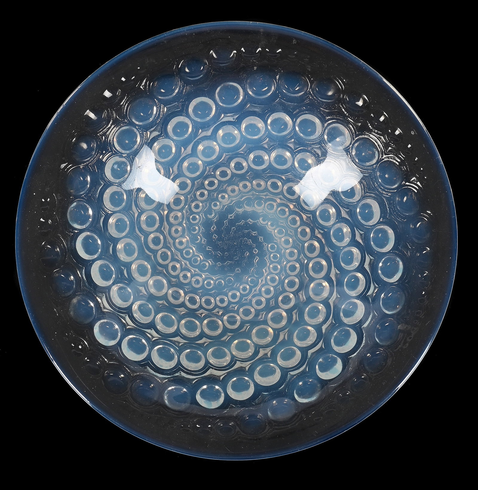 RENÉ LALIQUE (FRENCH, 1860-1945), 'VOLUTES' BOWL, DESIGNED 1934, PRE 1945: RENÉ LALIQUE (FRENCH, 1860-1945)'VOLUTES' BOWL, DESIGNED 1934, PRE 1945Opalescent and clear glassSigned 'R.LALIQUE FRANCE'25.5cm diameterLiterature:Félix Marcilhac, René Lalique 1860-19