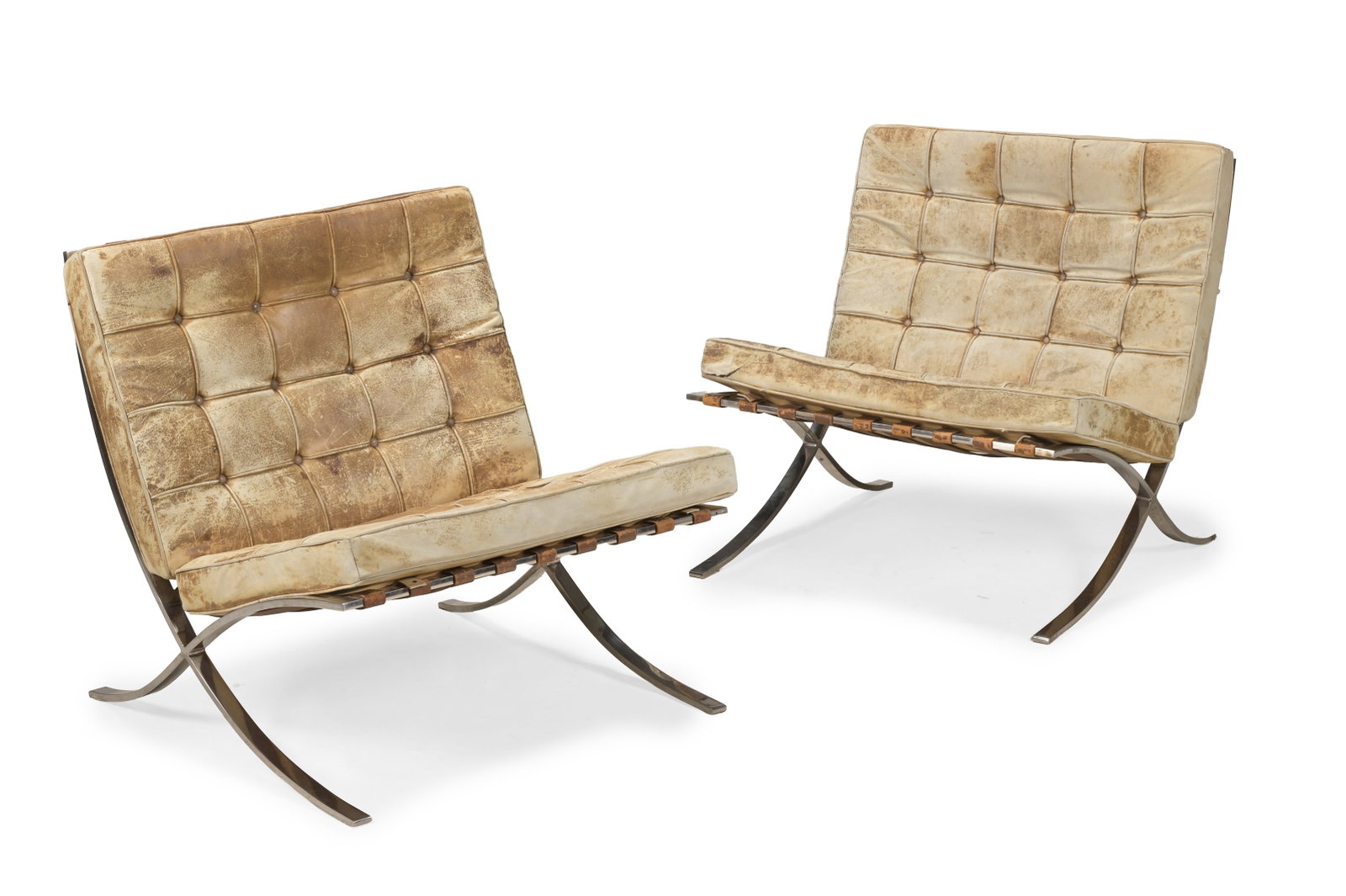 LUDWIG MIES VAN DER ROHE (GERMAN/AMERICAN, 1886-1969) ATTRIBUTED, PAIR OF 'BARCELONA' CHAIRS (1 of 3)