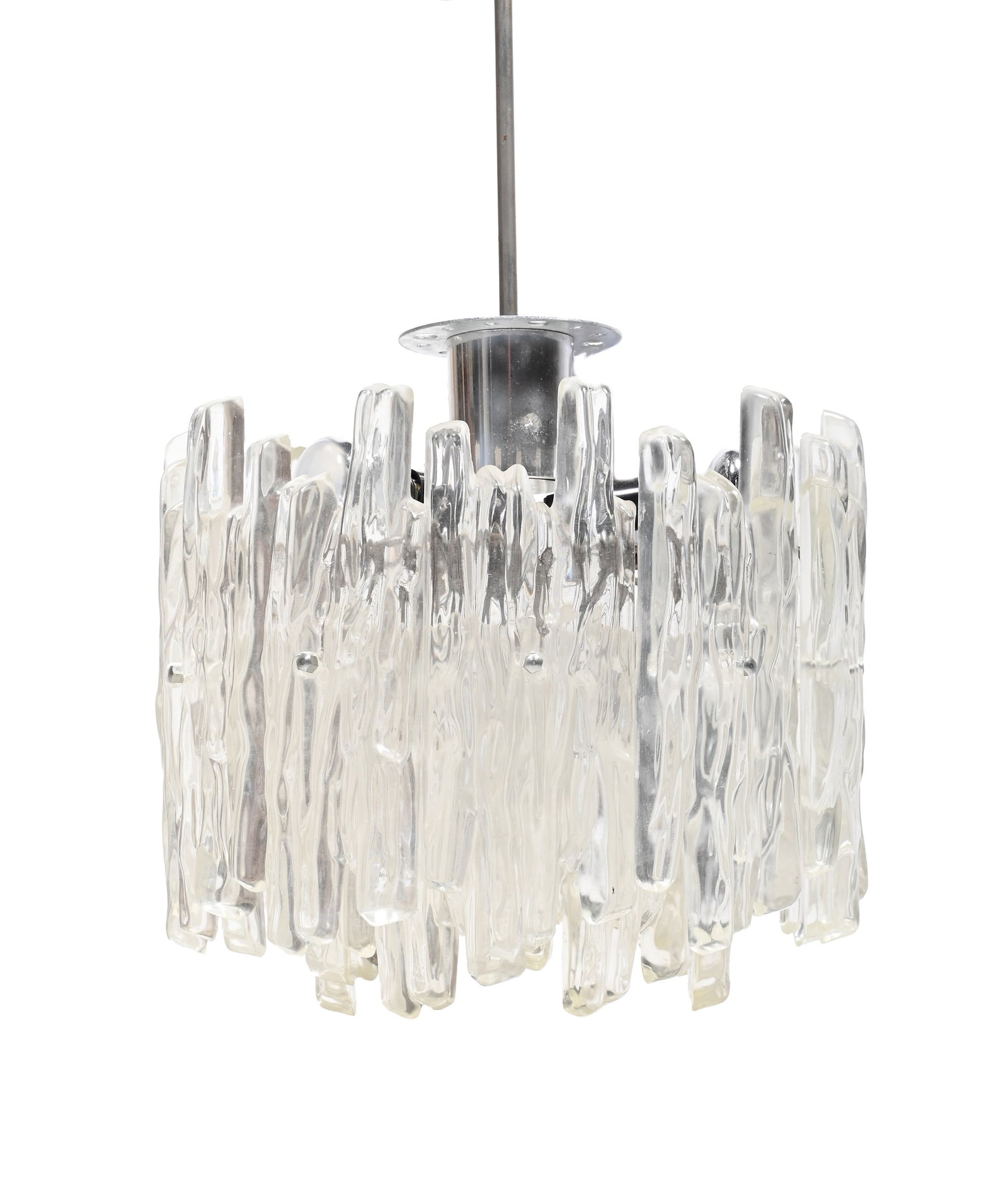 JULIUS THEODOR (J.T.) KALMAR (AUSTRIAN, 1884-1968), 'ICE GLASS' CHANDELIER, CIRCA 1970 (1 of 2)