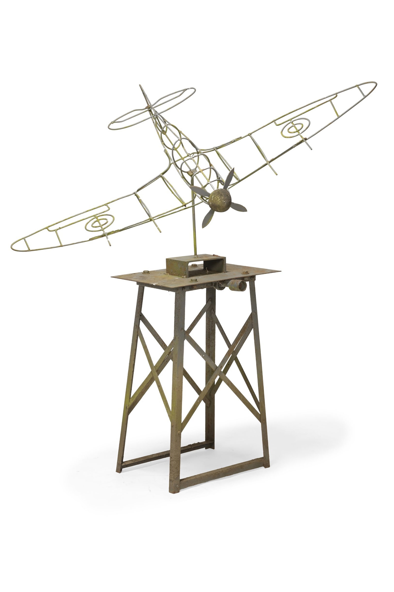 MODERN, SPITFIRE SCULPTURE, 20TH CENTURY: MODERNSPITFIRE SCULPTURE, 20TH CENTURYSteel, stone 180cm high, 175cm wide, 112cm deep