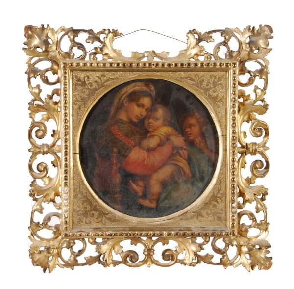 After Raphael Madonna della Sedia Oil on canvas 20: After Raphael Madonna della Sedia Oil on canvas 20 x 20 cm (8 x 8 in)