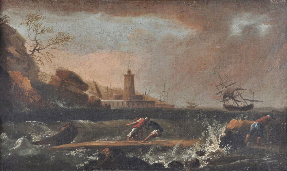 Attributed to Alexander Runciman (1736-1785) - A p: Oil on canvas 27 x 45 cm (10 3/4 x 17 3/4 in) Provenance: by descent from the artist.