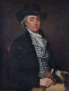 Follower of Johann Joseph Zoffany - Portrait of a: Oil on canvas 91 x 71 cm (35 3/4 x 28 in)