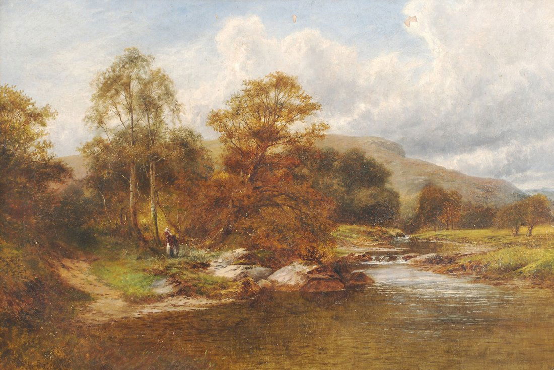 David Bates (1840-1921) - An extensive river lands: Oil on canvas Signed and dated 1877 lower left 51 x 76 cm (20 x 30 in)