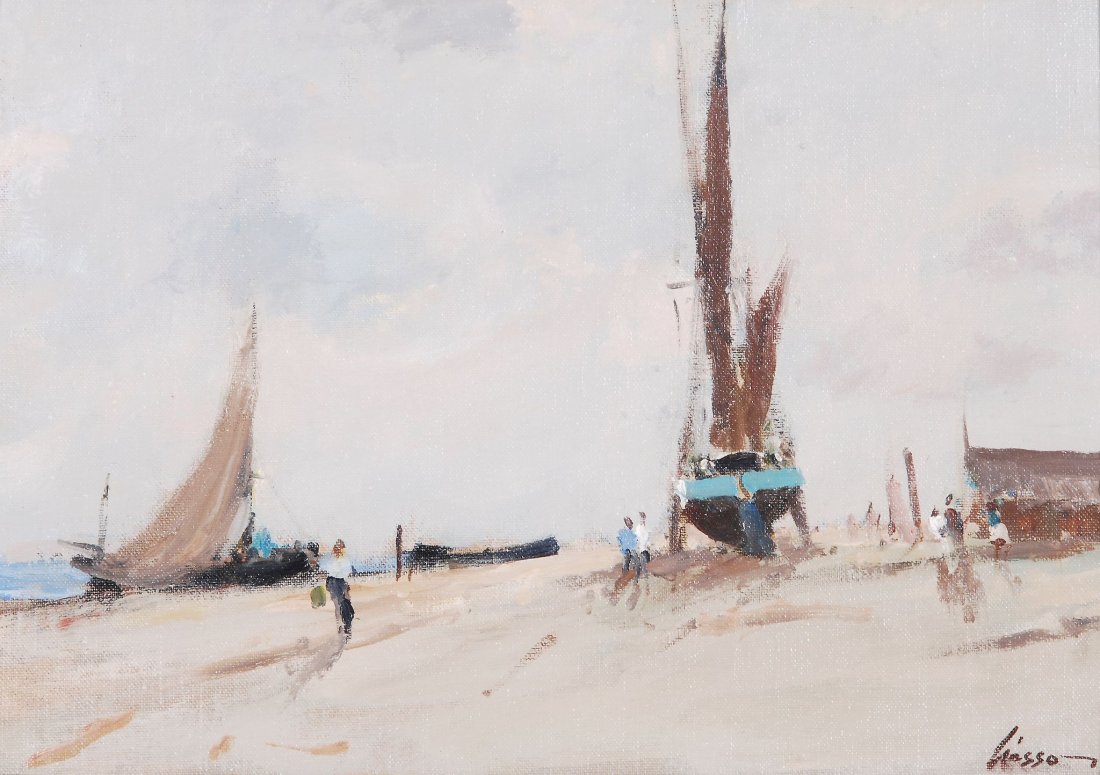 Edward Wesson (1910-1983) - High and dry: Oil on canvasboard Signed lower right 30.5 x 42 cm (12 x 16 1/2 in) Please note this lot may be subject to droit de suite. IMPORTANT: This lot is sold subject to Artists Resale Rights, details of whic