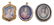 Three pendant miniatures, each painted with the image