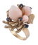 A coral and sapphire dress ring, the cowrie shell