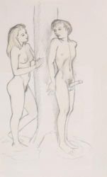 John Buckland-Wright (1897-1954) - Boy and girl: Pencil, on notepaper Studio stamp verso 21.5 x 13 cm. (8 1/2 x 5 1/8 in) IMPORTANT: This lot is sold subject to Artists Resale Rights, details of which can be found in our Terms and Conditions.