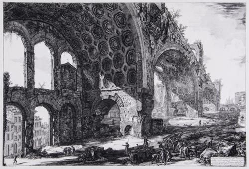Giovanni Battista Piranesi (1720-1778) - Veduta degli: Etching and engraving, on thick laid paper Circa 1774, Hind's second state of four, [H. 114; F. 751; W./E. 247] 495 x 715 mm. (19 1/2 x 28 1/4 in) With 'The Skeletons, from Grotteschi', etching and en
