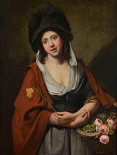 After Johann Joseph Zoffany (1733-1810) - The Flower: Oil on canvas 91.5 x 71 cm. (36 x 28 in) Provenance: ex-collection of Mount Juliet Estate, Co. Kilkenny