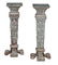 A pair of green painted pedestals, Italian, late 19th