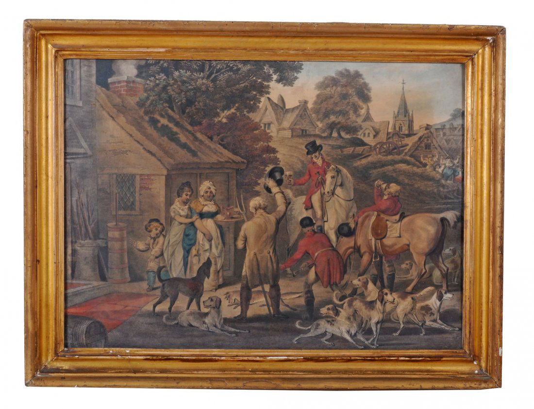After Henry Thomas Alken Preparing for the Chase; The: After Henry Thomas Alken (1785-1851) Preparing for the Chase; The Meet; The Chase; The Death Four coloured aquatints, trimmed close 37 x 51 cm. (14 1/2 x 20 in)