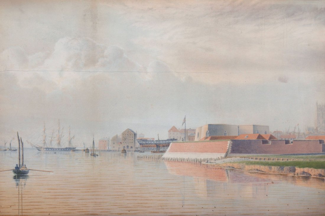 John Ward of Hull The Block House, the Citadel, Hull: John Ward of Hull (1798-1849) The Block House, the Citadel, Hull Watercolour 24.5 x 37 cm. (9 5/8 x 14 1/2 in)