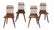 A set of four oak Gothic dining chairs, 19th century